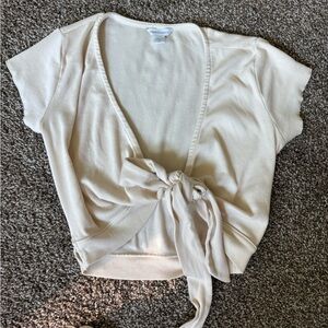 Organic Basics cotton Cream Tie-Front Women Top